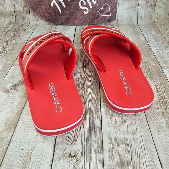 Calvin Klein Red Cross Band Sandals Size 7 - Picture 3 of 5